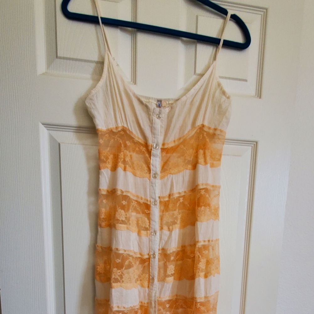 Cream and Orange lace nighty or cover up